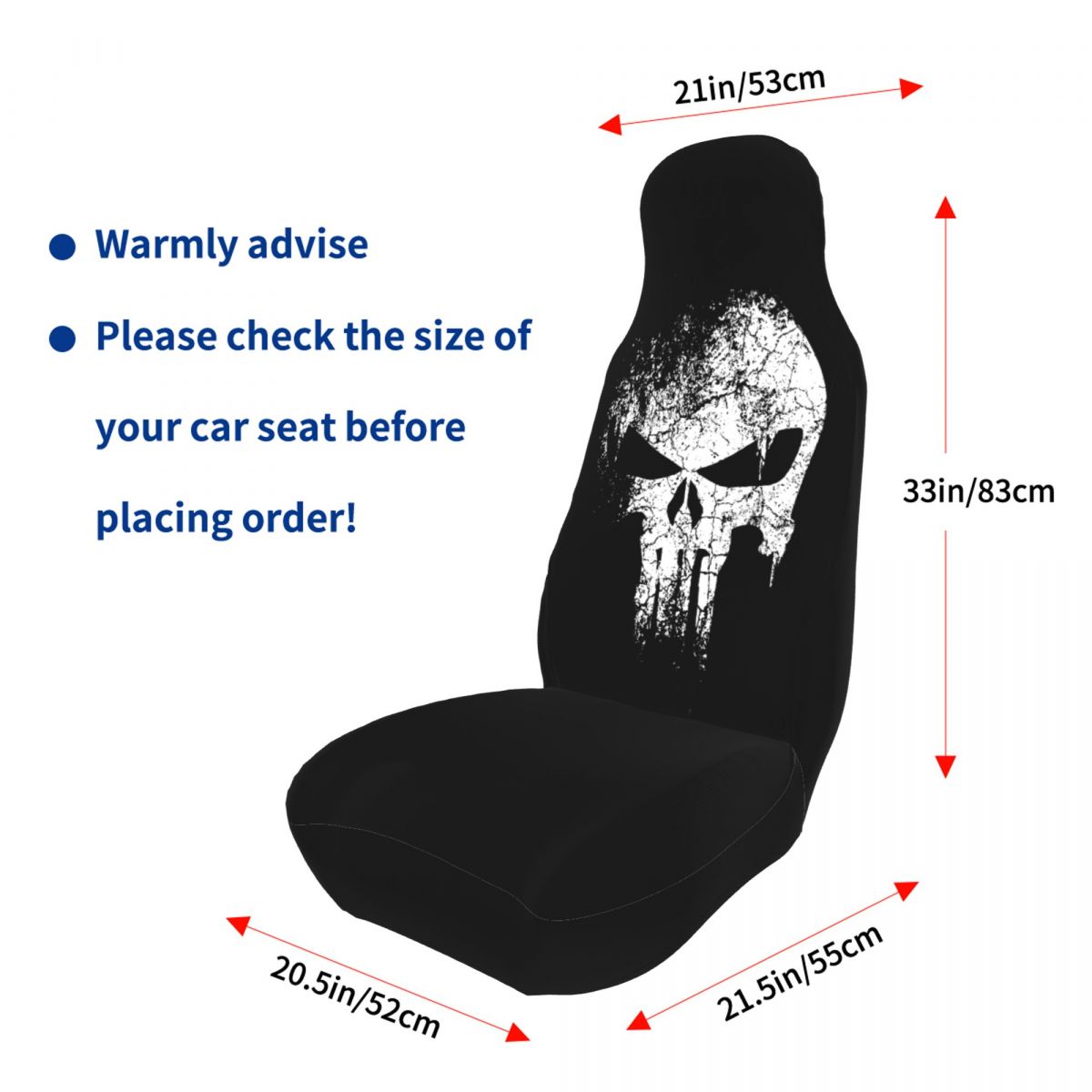 Funda universal para coche con estampado de calaveras