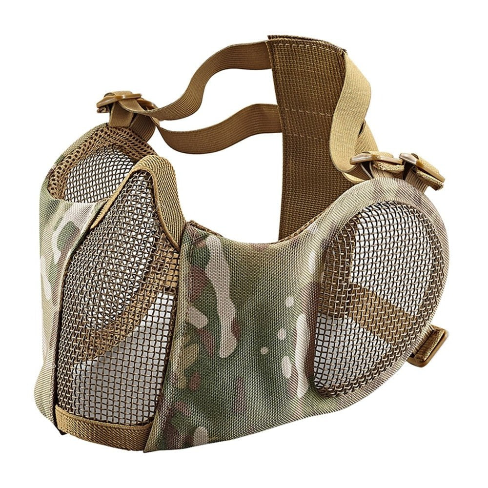 Masque De Protection Tactique Demi-visage Pour Paintball, Treillis Masque De Protection Tactique Demi-visage Pour Paintball, Treillis