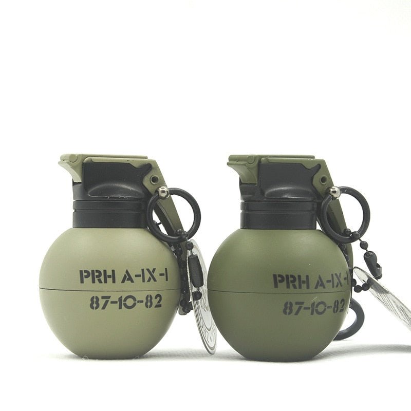 Llavero encendedor con forma de granada de llama azul