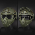 Masque Tactique Airsoft Avec Casque Et Lunettes - Protection Complète, Double Mode De Port, Idéal Pour Jeux En Extérieur - 3