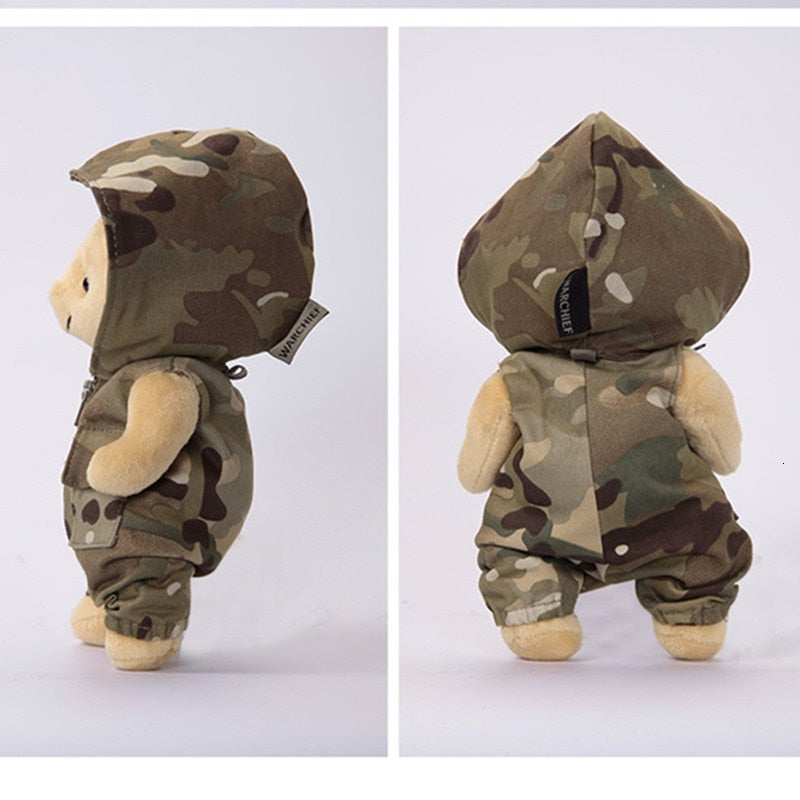 Ours peluche vêtement camo détachable