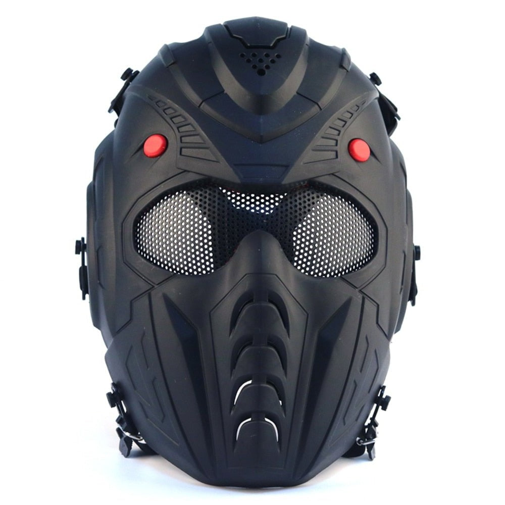 Kiyoyo Masque Tactique Full Face Avec Lunettes - Airsoft, Paintball, Cosplay Et Halloween
