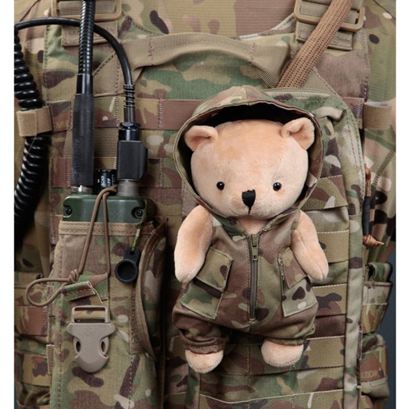 Ours peluche vêtement camo détachable