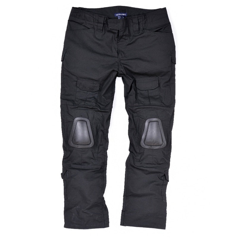 Pantalon militaire avec genouillères BDU YOS noir