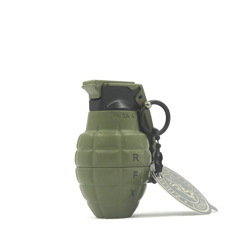 Porte-clé briquet grenade flamme bleue