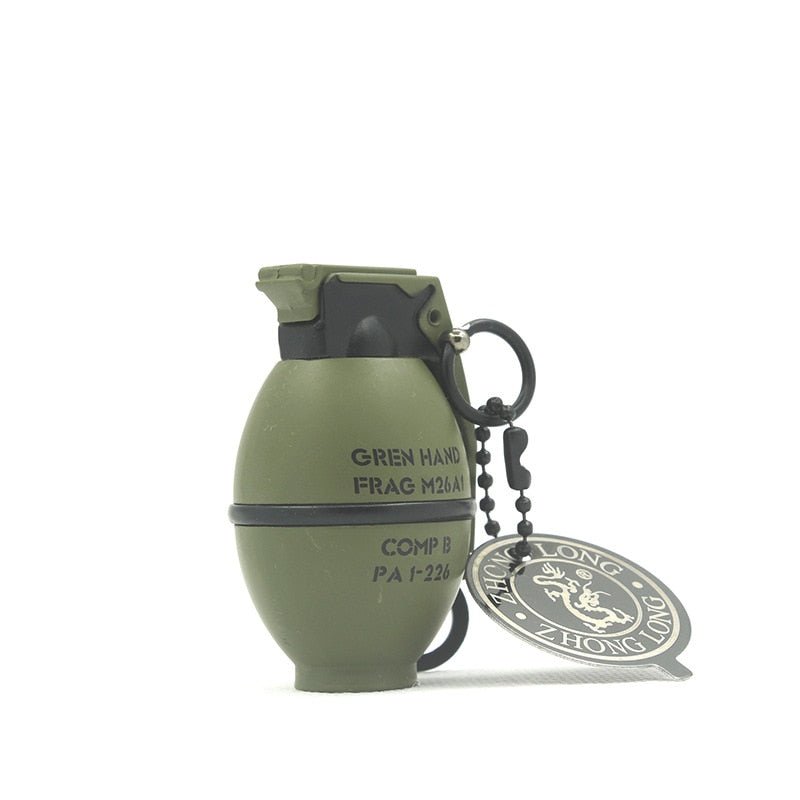 Porte-clé briquet grenade flamme bleue