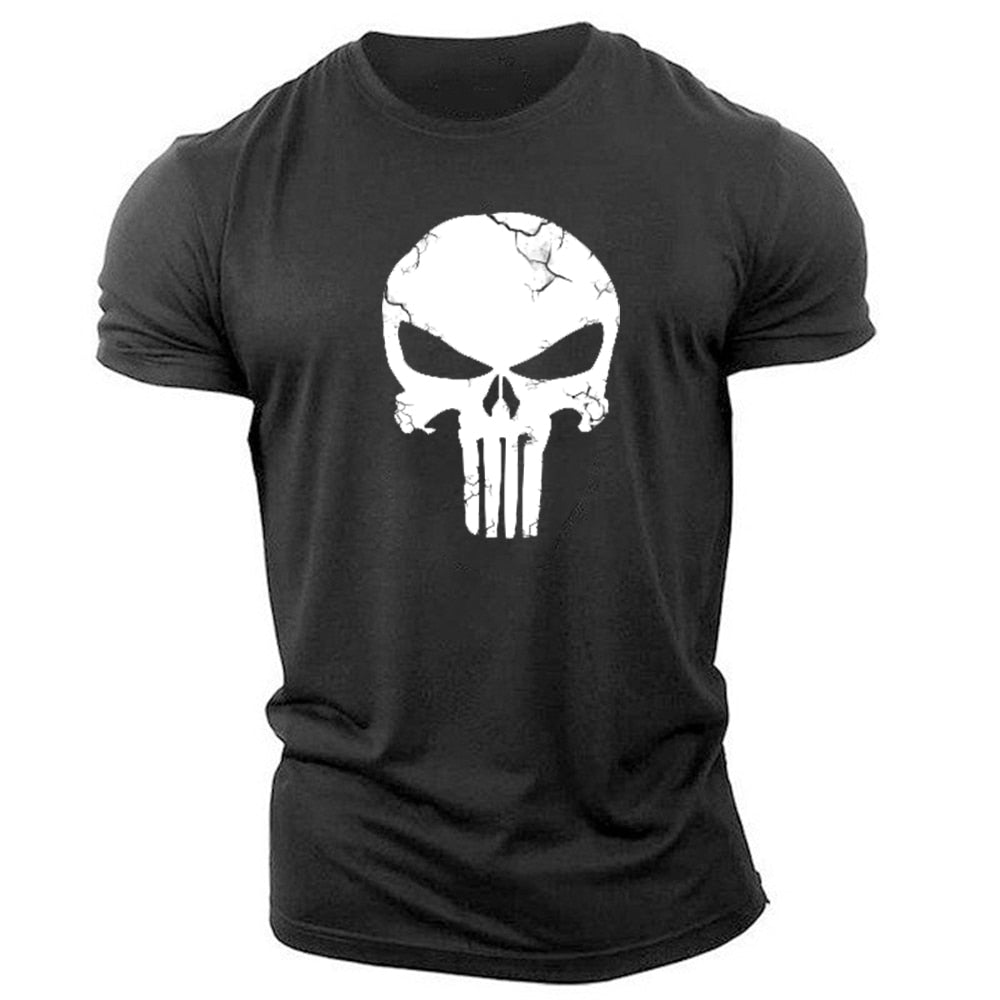 T-shirt crâne 3D col rond Spartan