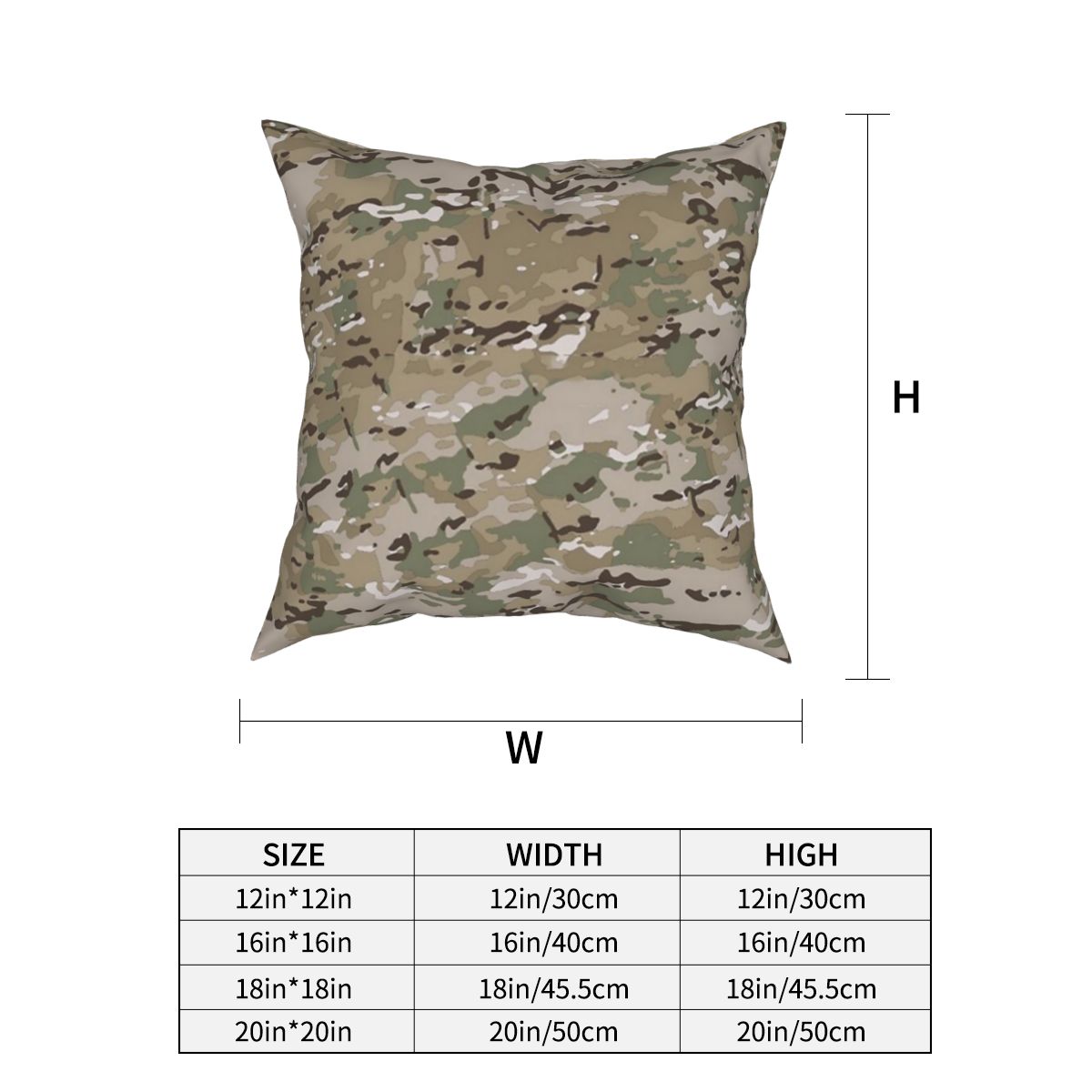 Taie d'oreiller Multicam 45x45cm