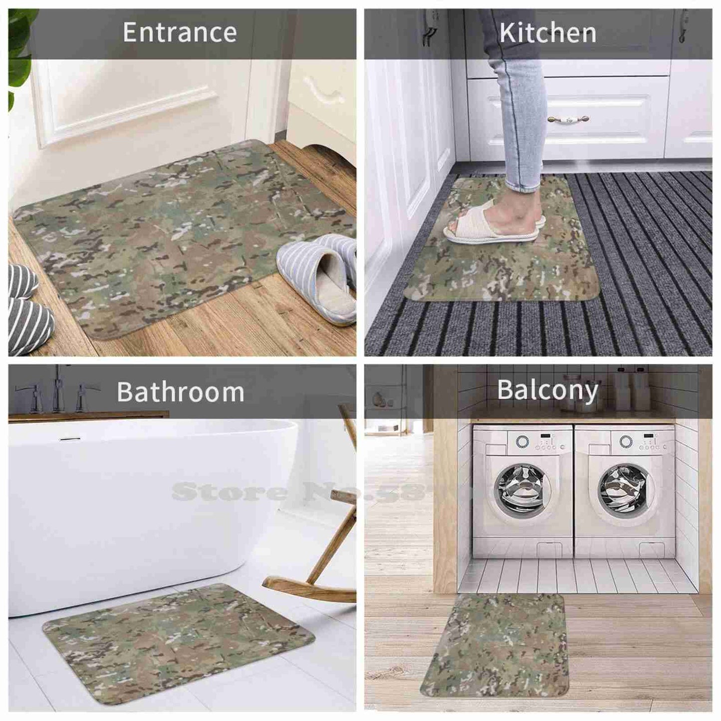 Tapis d'intérieur antidérapant Multicam